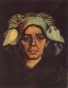Head of a Peasant Woman with Whit Cap (nn040, Vincent Van Gogh